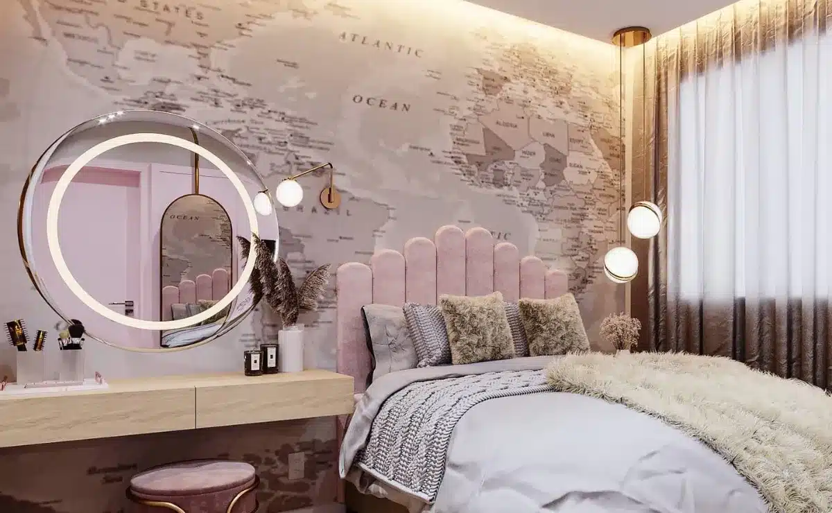 ideias de decoração quarto feminino moderno e aconchegante