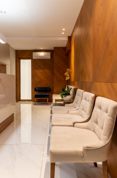 ideias decoração sala estetica pequena luxo