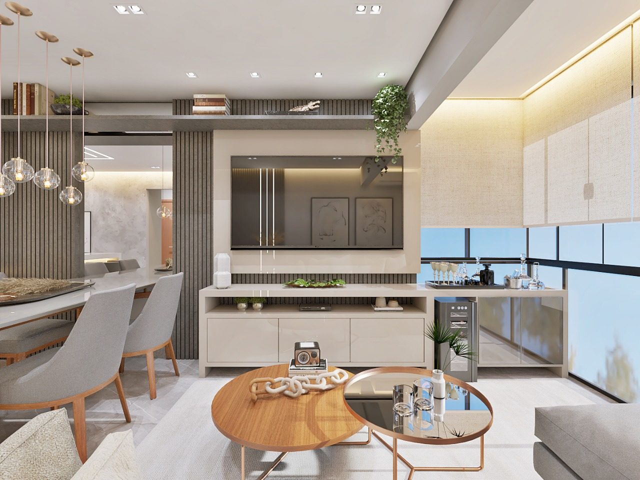 decoração sala estetica clean minimalista vs biofilica