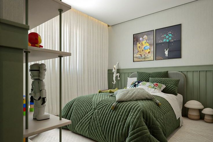 decoração quarto verde oliva