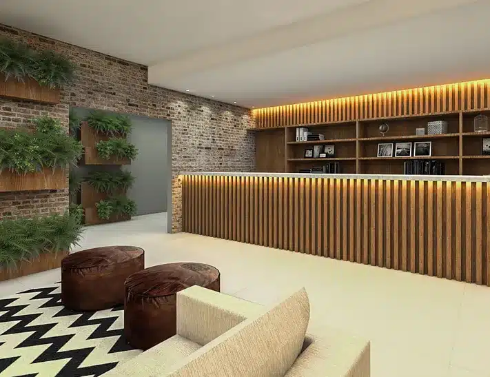 balcão recepção compacto vs planejado