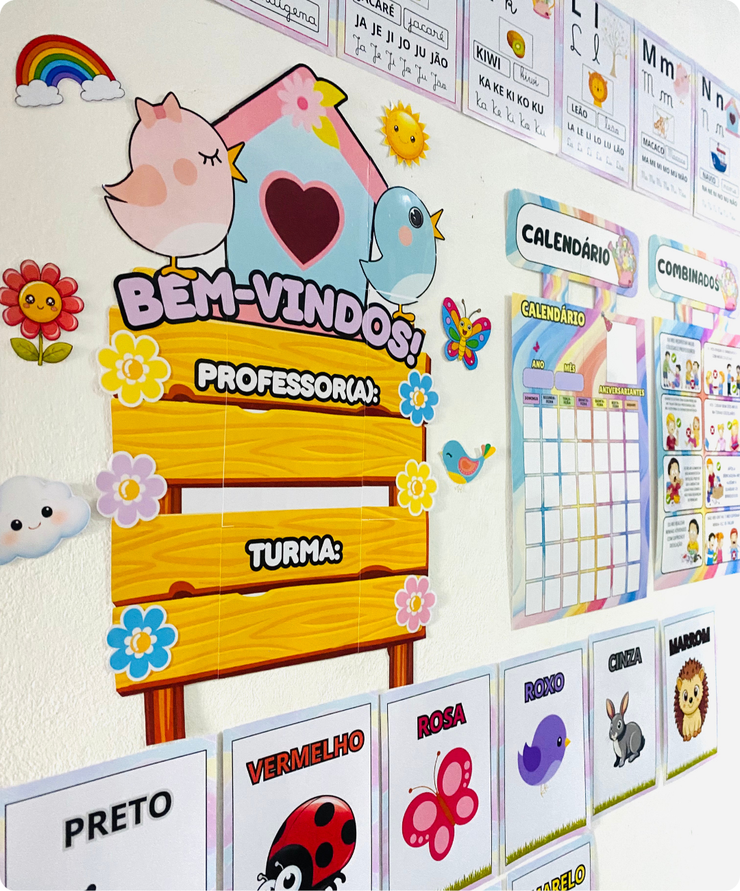 decoração sala de aula jardim encantado