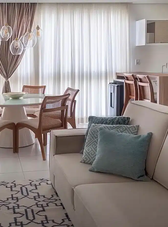 iluminação ideal sala estar jantar pequena