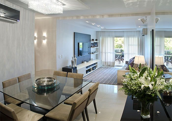 decoração sala de estar e jantar integradas
