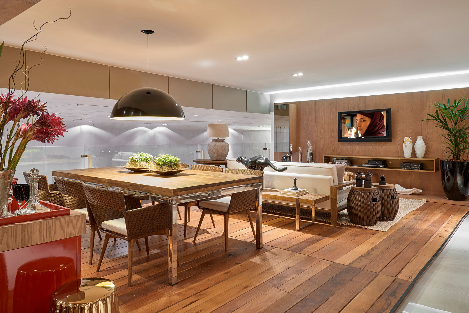 decoração sala de estar e jantar integradas