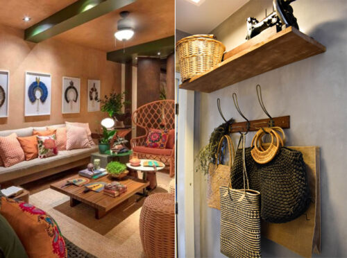 decoração sala rustica