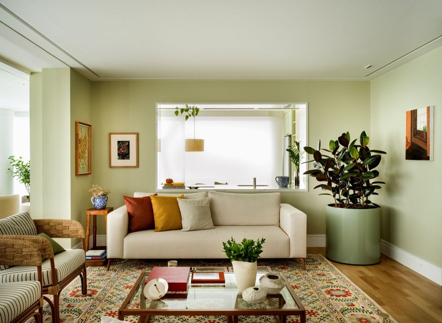 decoração sala verde