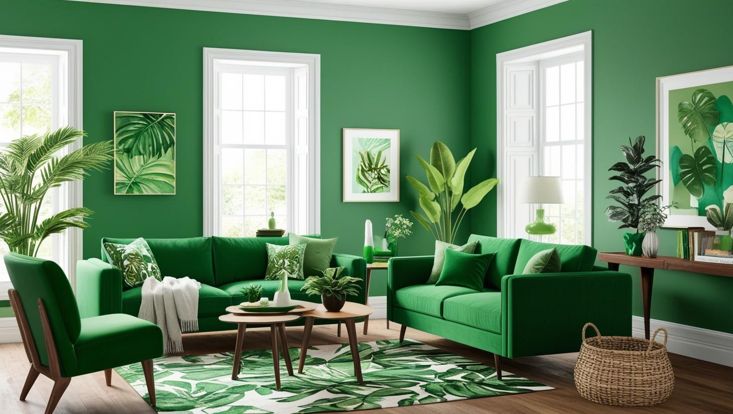 decoração sala verde