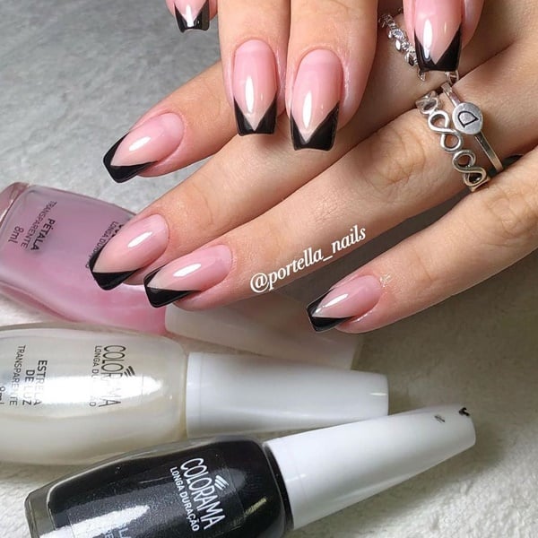 francesinha preta encapsulada com glitter passo a passo