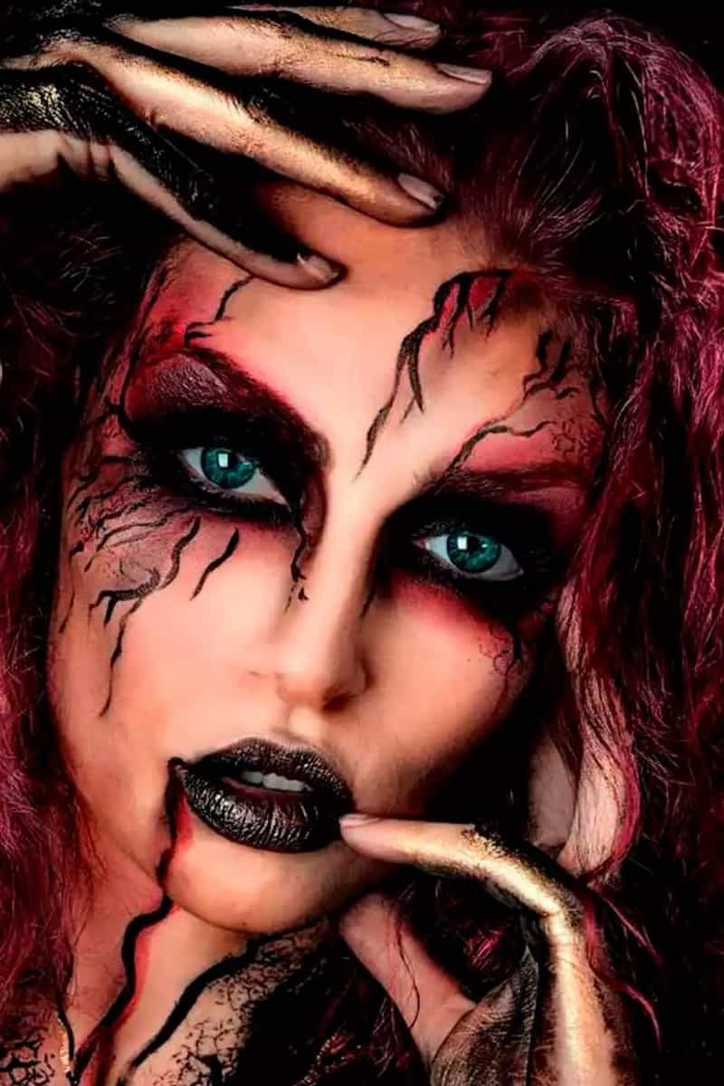 maquiagem dracula classica vs moderna