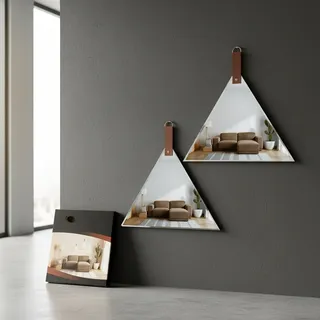 espelho triangular com led para lavabo pequeno