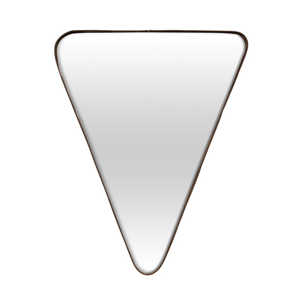 ideias decoração espelho triangular sala