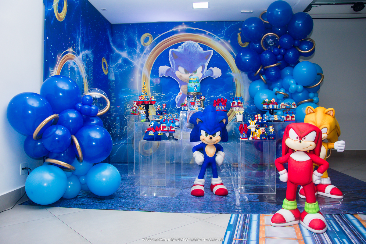 festa sonic decoração