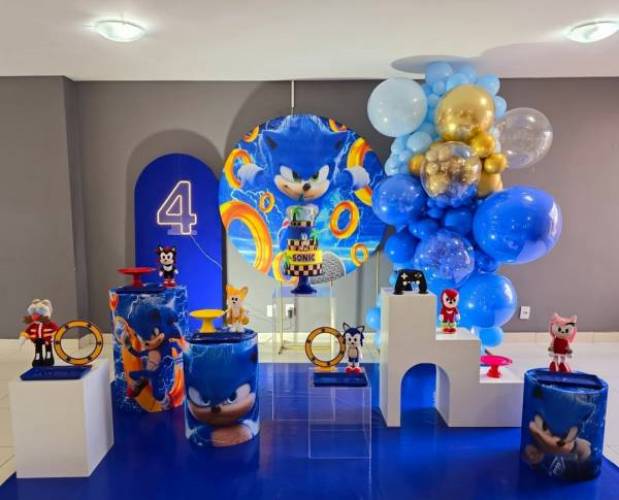 festa sonic decoração