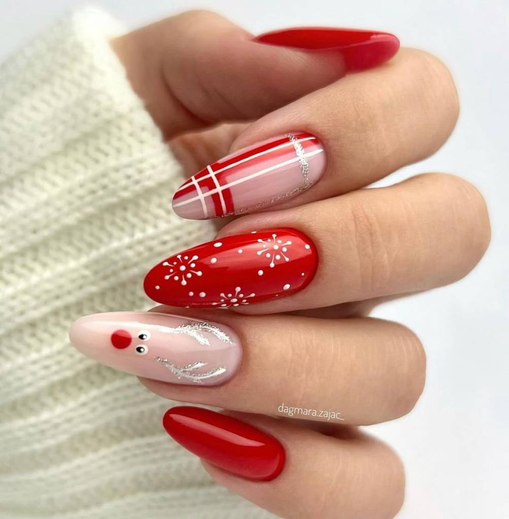 unhas de natal clássicas versus minimalistas qual escolher