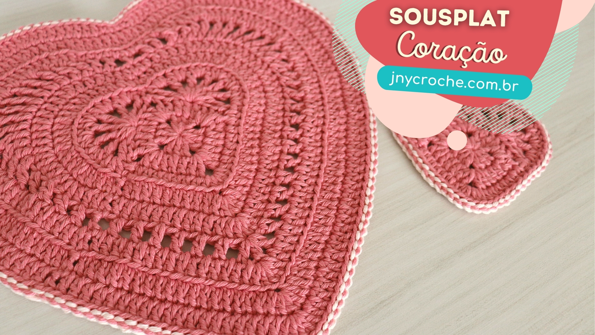 sousplat coracao croche nao fica reto como corrigir