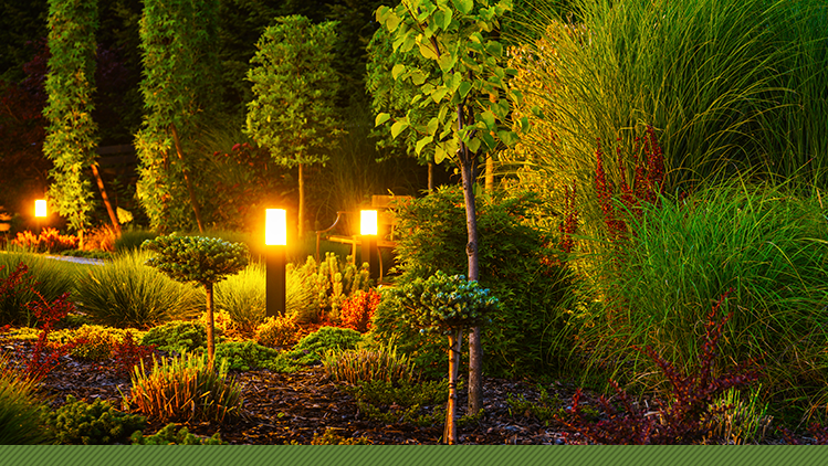 iluminação de jardim