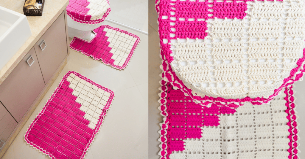 grafico de croche para tampa de vaso oval simples