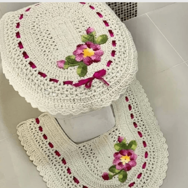 grafico de croche para tampa de vaso oval simples