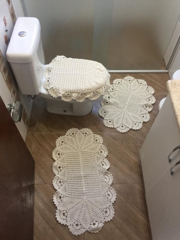 jogos de banheiro de croche em barbante com grafico