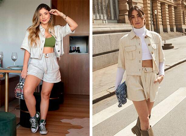 look camisa com short