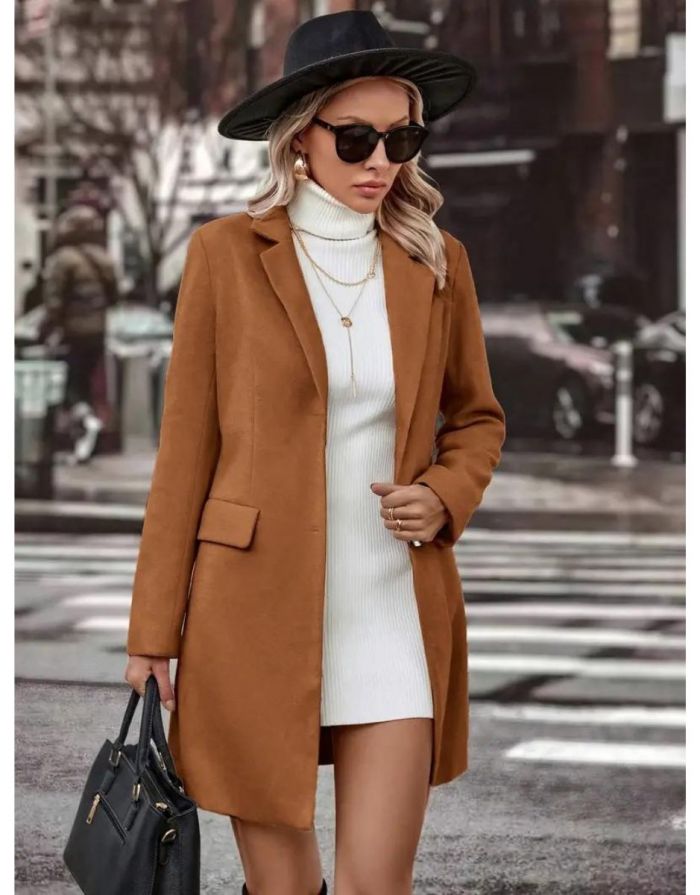 sobretudo marrom de lã versus tricot qual o melhor