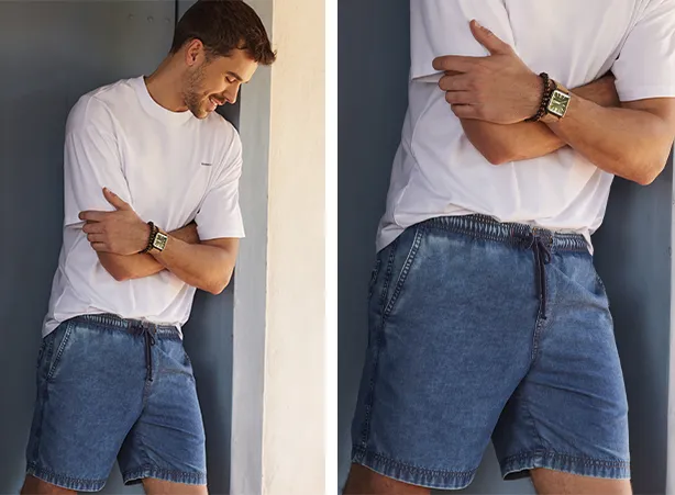 evitar erros ao combinar short jeans e tênis masculino