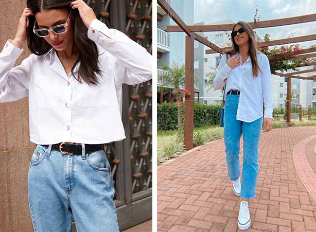 looks com camisa branca e calça jeans