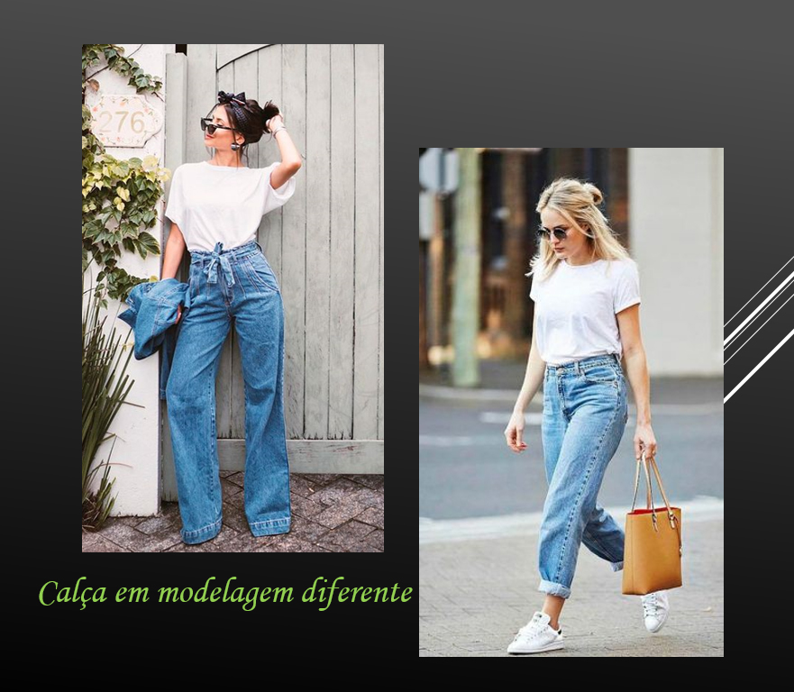 onde comprar camisa branca e calça jeans barata e estilosa