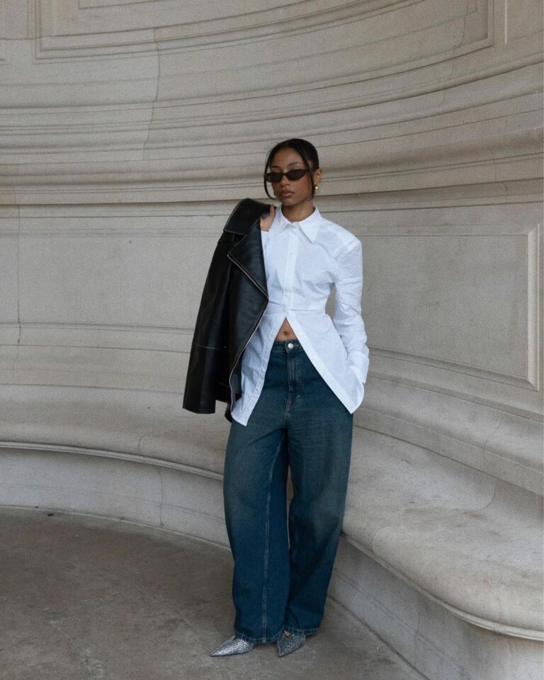 looks com camisa branca e calça jeans