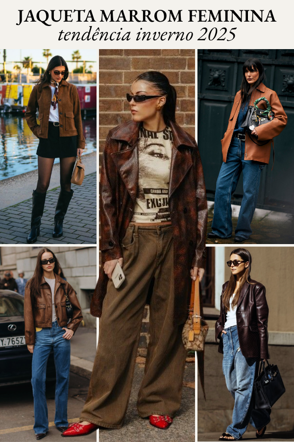 looks com jaqueta marrom