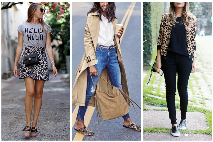 looks com sapato animal print