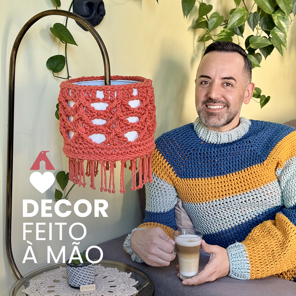 luminária de crochê