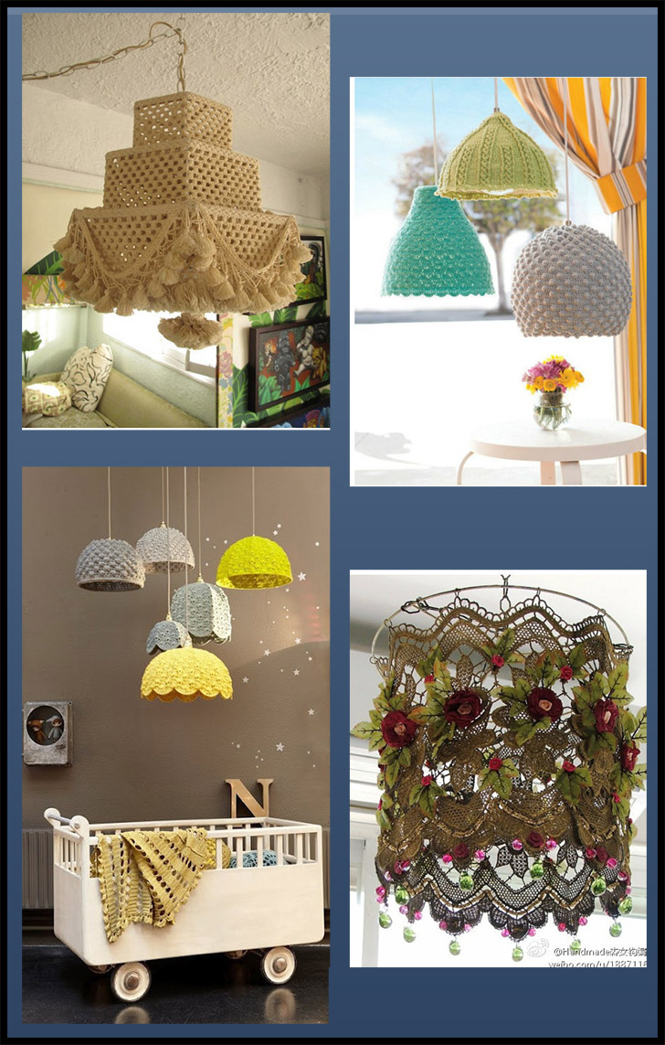 melhores ideias luminária crochê para sala
