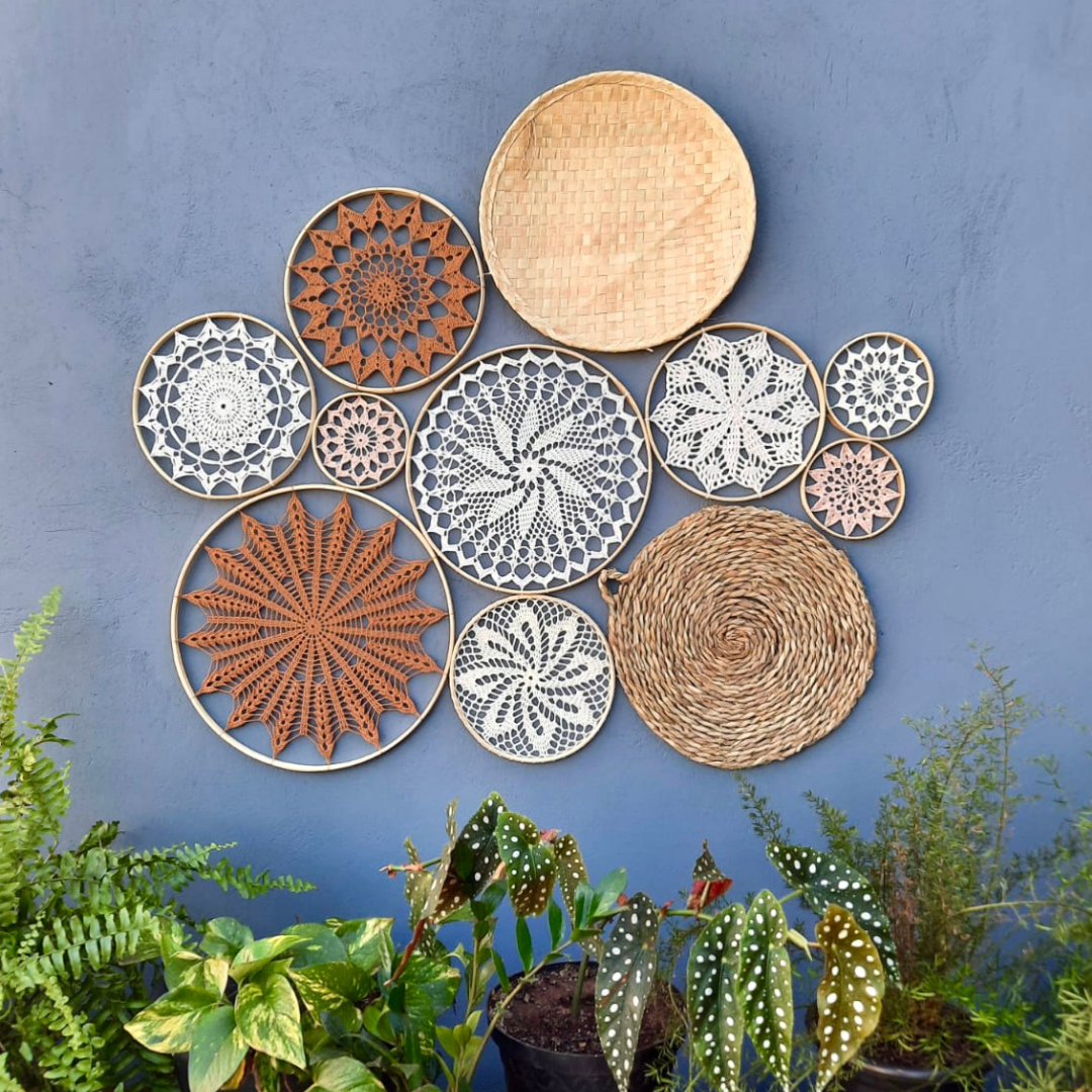 mandala de croche na parede