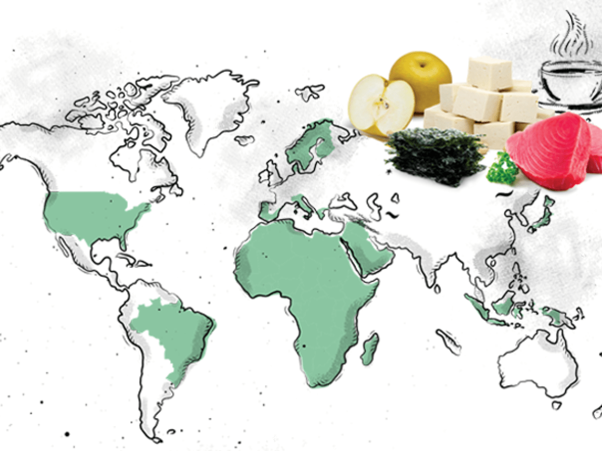 mapa de temperos do mundo