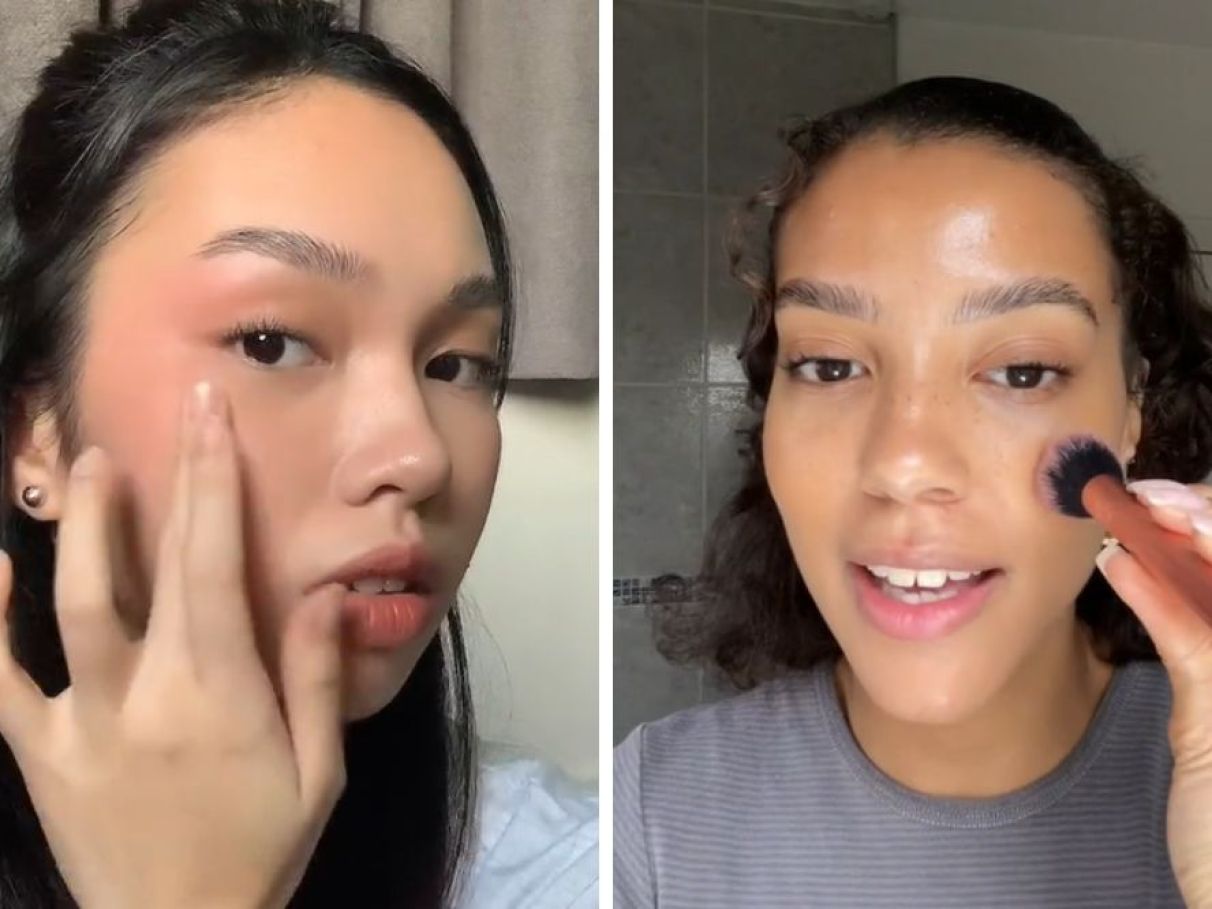 como evitar manchar a pele com blush líquido