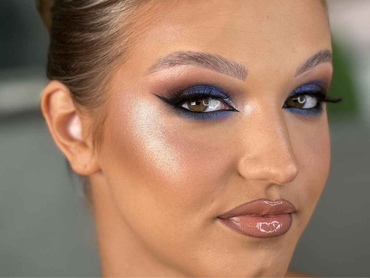 maquiagem debutante azul