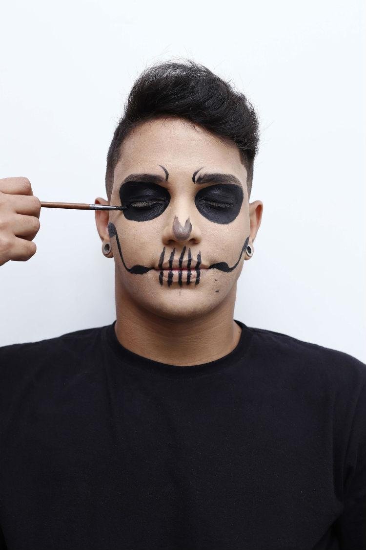 como evitar maquiagem halloween masculina borrada