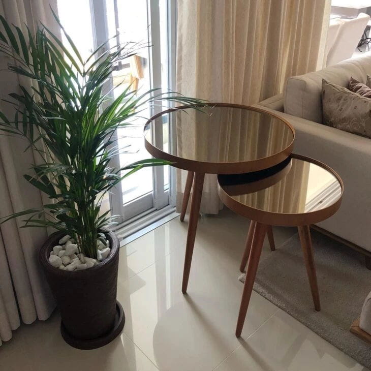 mesa de centro redonda ou oval qual escolher