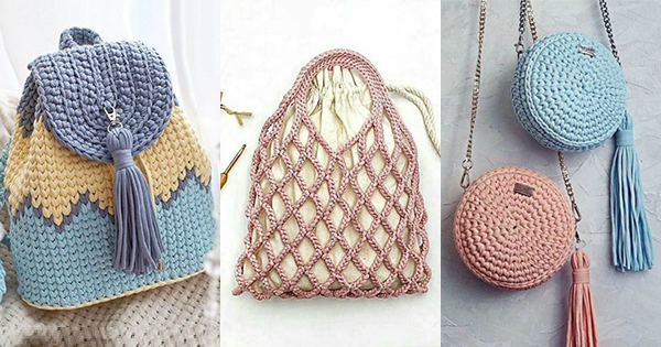 mochila de crochê modelos criativos e modernos