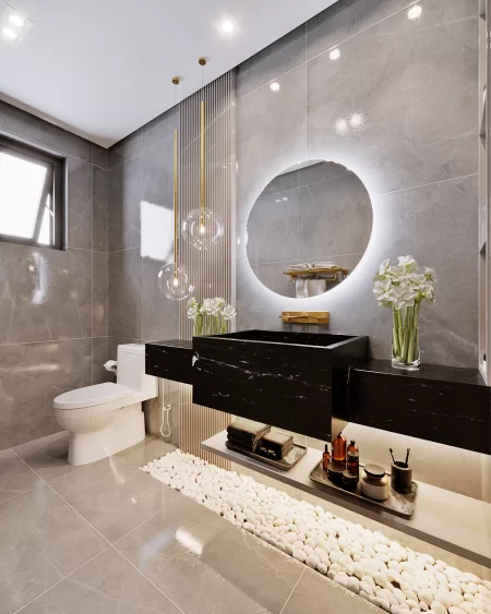 moderno moderno decoração de banheiro pequeno