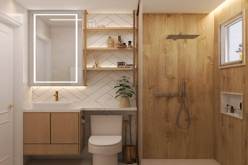 moderno moderno decoração de banheiro pequeno