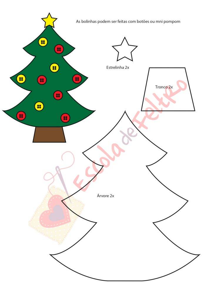 ideias criativas enfeites natal feltro moldes gratuitos
