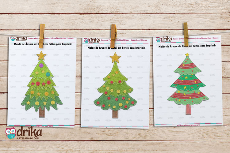 ideias criativas enfeites natal feltro moldes gratuitos