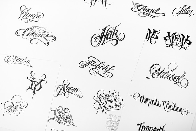 tatuagem nome cursiva ou minimalista