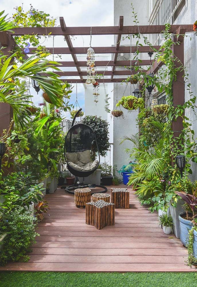 plantas para jardim de inverno com balanço