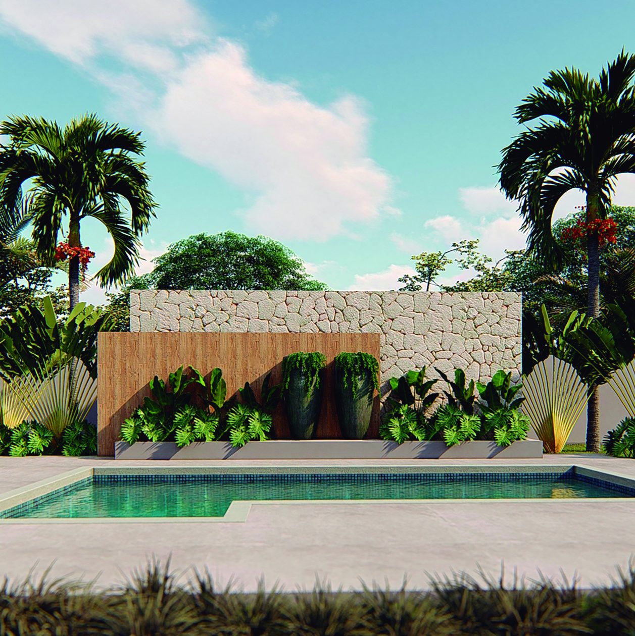 plantas para piscina externa