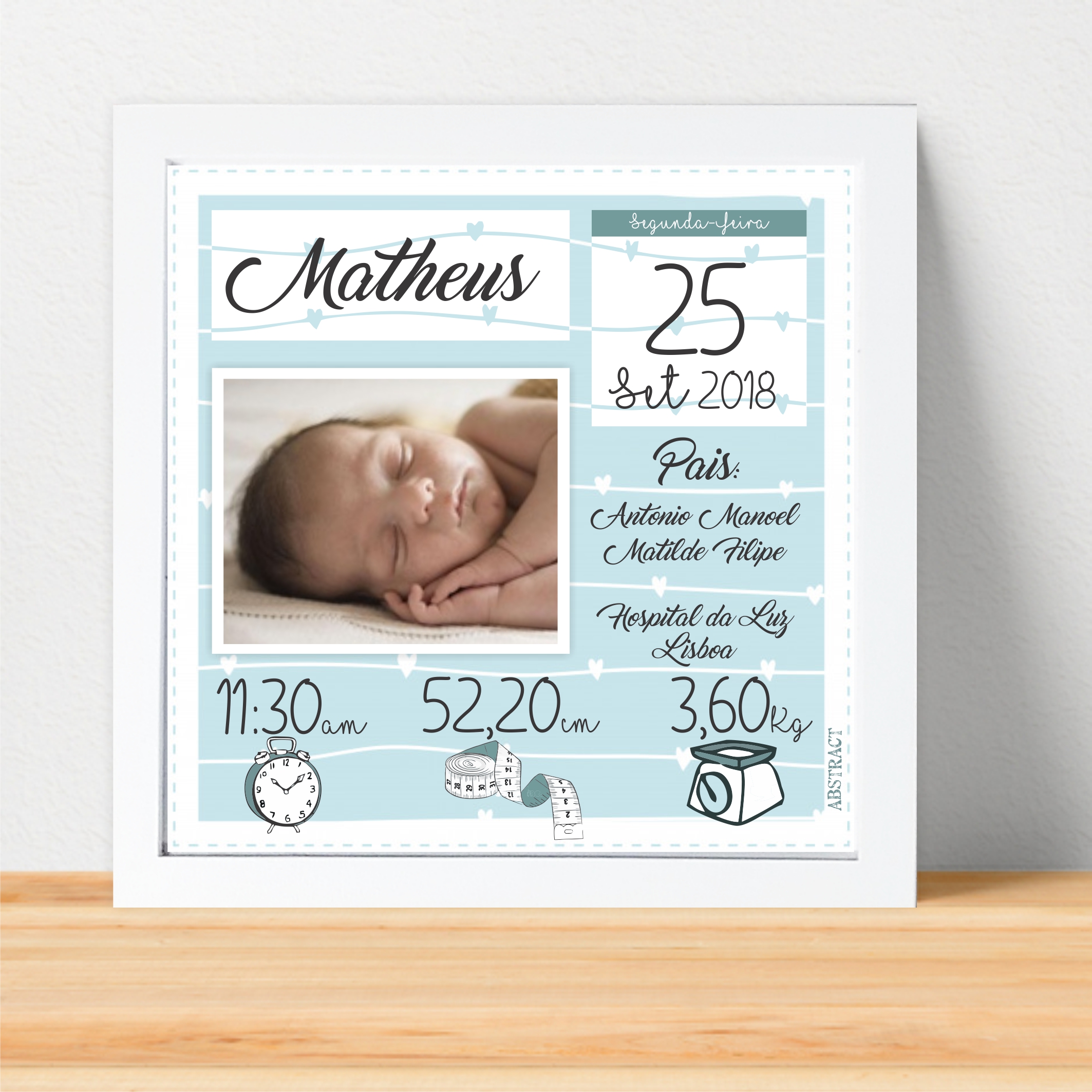 ideias criativas quadro nascimento bebe