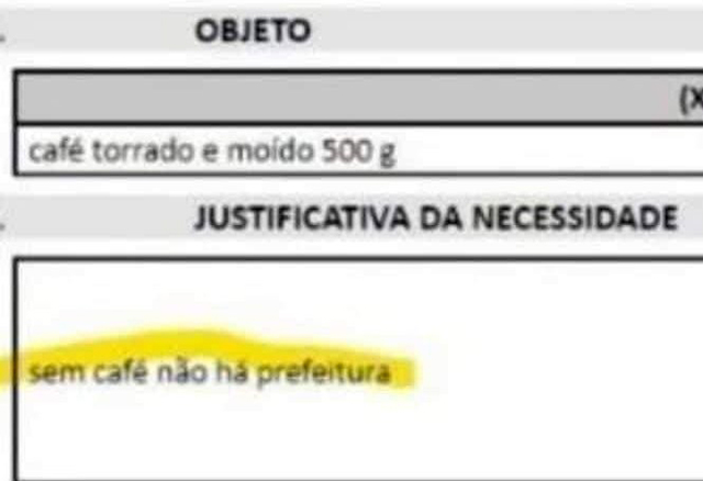 sem café não há prefeitura